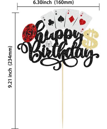 Ephlyn 25Pcs Casino Cupcake Topper Cupcake Toppers Casino Happy Birthday Cake Topper Poker Game Chips Player Gambling Cupcake Picks for Las Vegas Casino Night Theme Birthday Party Style 4 - Buy Online on GoSupps.com