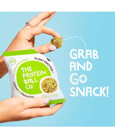 Plant-Based Protein Balls Lemon & Pistachio by The Protein Ball Co - Vitamin Enriched Snack - 10x45g Bags - Buy Online on GoSupps.com
