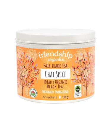 Friendship Organics Chai Spice Tea Bags Organic and Fair Trade Black Tea 22 Count