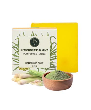 Mint & Lemongrass Handmade Natural Bar Soap for Men & Women Moisturizing Body & Face Soap 7.9 Oz Soap Bars (3 Soap Set)
