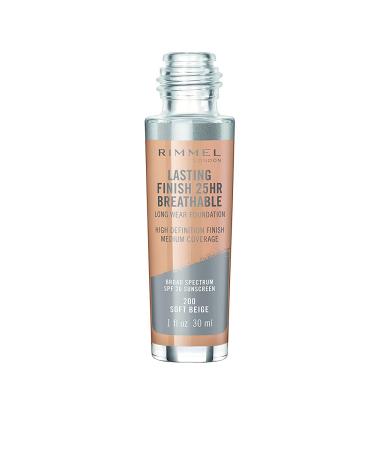 Rimmel London Lasting Finish 25HR Breathable Foundation - 200 Soft Beige, 1 fl oz - Buy Online on GoSupps.com