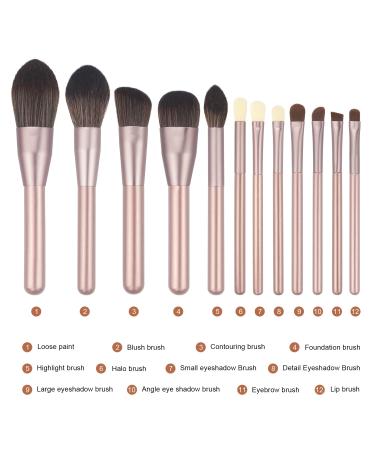 Rose Gold 12Pcs Makeup Brushes Set - Foundation, Powder, Eyeshadow, Concealers, Blush Face Make up Brushes Kit - Buy Online on GoSupps.com