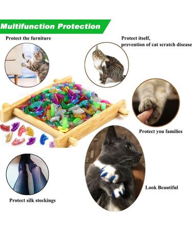 VICTHY 100pcs Colorful Cat Nail Caps with Glue & Applicators - 10 Colors/Set (Small) - Buy Online on GoSupps.com