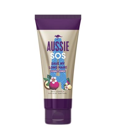 Aussie Sos Sos Save My Long Hair Conditioner vegan for dry and frizzy hair dismantled immediately shine and nutrients care not tested on animals 200 ml