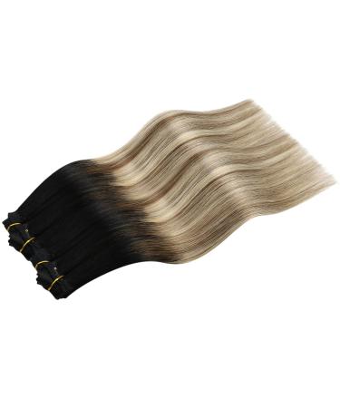 Buy Moresoo Clip-In Extensions - Real Hair Cheap Black to Brown Medium Blonde - 25cm 80g - 7PCs | Fast International Shipping - Buy Online on GoSupps.com