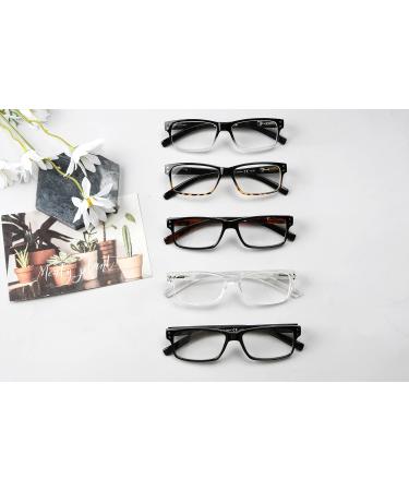 Eyekepper 5-Piece Classic Spring Hinge Reading Glasses Set - Sun Reading Glasses with Transparent Frame - 1.25 Diopters - Buy Online on GoSupps.com