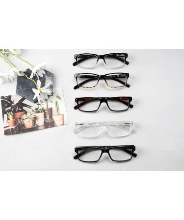 Eyekepper 5-Pack Classic Spring Hinge Reading Glasses - Sun Reading Glasses with Transparent Frame - 2.25 Diopters - International Shipping Available - Buy Online on GoSupps.com
