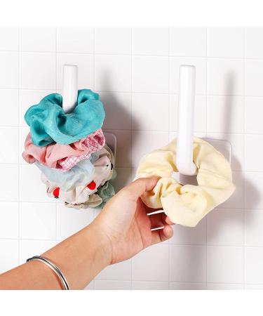 Adhesive Scrunchie Holder 2-Pack - DIY Hair Accessories Organizer - Wall Hooks - Waterproof - Simple Style White - Buy Online on GoSupps.com