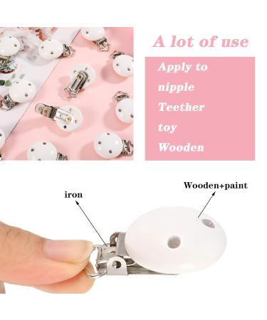Pack of 15 Wooden Pacifier Clips - Durable Fasteners for Baby Pacifiers & Clothing - International Shipping - Buy Online on GoSupps.com
