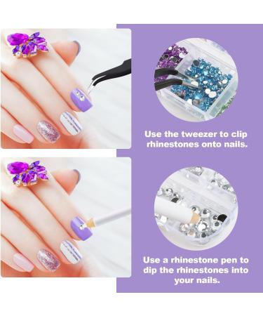 VMUGGA 4300 Pcs Rhinestones for Nails - Premium Transparent Nail Art Accessories with Wax Stick & Tweezers for DIY Acrylic Nail Designs - Buy Online on GoSupps.com