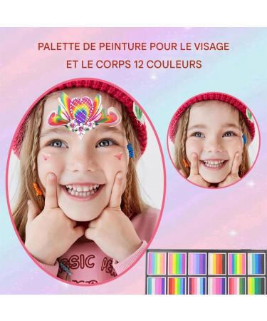 Face Makeup Palette Body Paint for Adults - Water-Based Smear-Resistant Washable 12 Grids with Markers and Brushes for Women Girls Parties Halloween Sports and - Buy Online on GoSupps.com