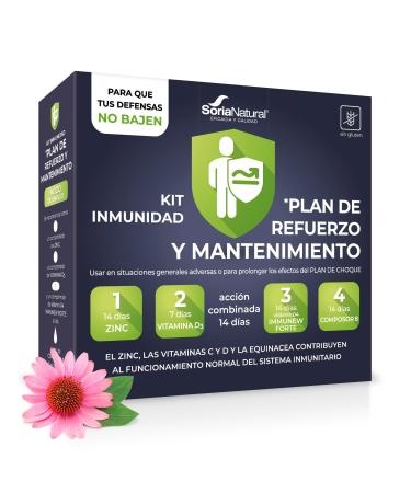 Soria Natural ImmunoForte Kit vitamin C + vitamin D + zinc + echinacea + propolis strengthens the immune system supports recovery set of 35 tablets and natural extracts 42 ml
