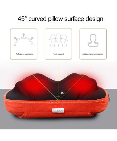 Neck Support Cushion & Back Massager - Multifunctional Cervical Pillow with Moxa Device | Rechargeable Intelligent Neck Massage (Orange) - Buy Online on GoSupps.com