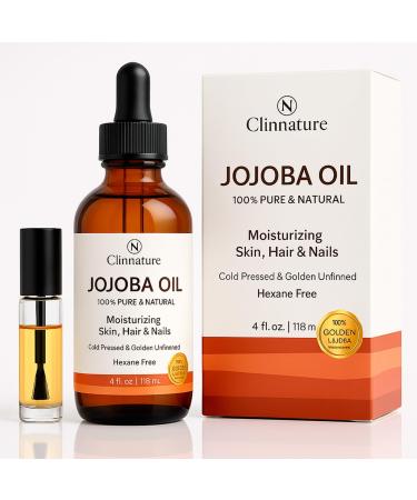 Jojoba Oil for Nails & Cuticles 100% Pure & Cold-Pressed Nail Oil for Stronger Healthier Nails Deep Cuticle Moisturizer for Dry Cracked Skin Hexane-Free Fast Absorbing Dropper + Roller applicator