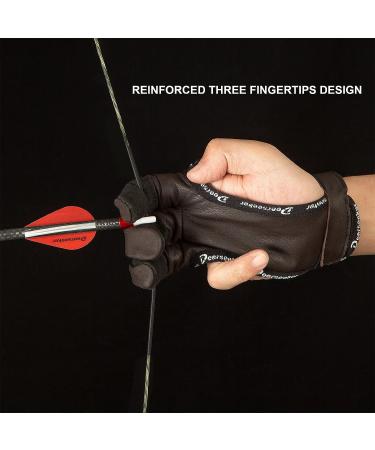 Deerseeker Archery Glove Finger Tab - Three Finger Guard for Recurve Bow, Traditional Bow - Medium Brown - Buy Online on GoSupps.com