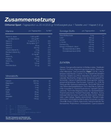 Orthomol Sport - Micronutrients for Peak Athletic Performance | Magnesium Vitamin D & B12 - Daily Drinking Ampoules/Tablets/Capsules - Buy Online on GoSupps.com