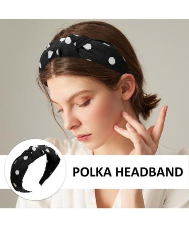 1 Headband 1 Hair Tie Rock Headband Black Headband Polka Dot Headband Women's Rock Hair Accessories Rock Accessories Cross-Knot Headband Women's Polka Dot Headband - Buy Online on GoSupps.com