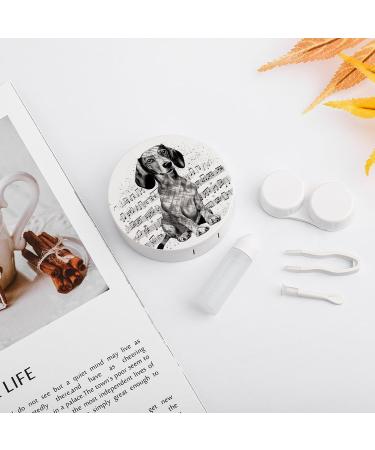Dachshund Music Notes Contact Lens Case - Travel-Friendly Lens Care Box for Eyewear - Buy Online on GoSupps.com