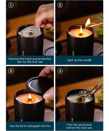 DOWAN 8oz Black Ceramic Jar Scented Candle - Rich Lavender Woods Wood Wick 45+ Hours - Non-Toxic Decor for Men's Cave & Bedroom - Buy Online on GoSupps.com