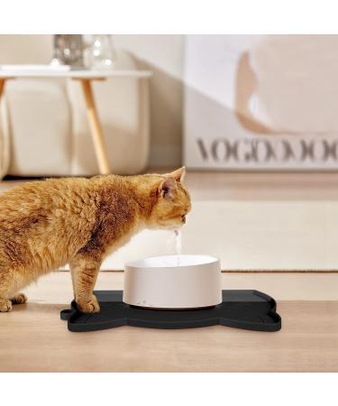 Coomatzu Waterproof Pet Bowl Pad for Cats & Dogs | Silicone Lining Mat | Hand Wash | 45x26cm Black - Buy Online on GoSupps.com