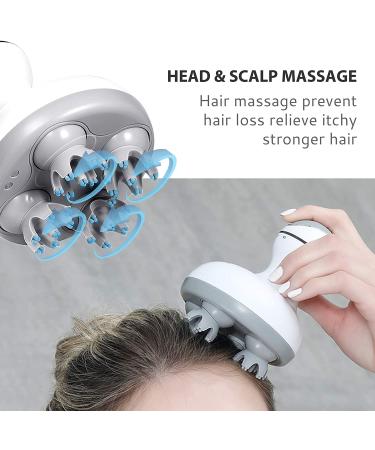 Comfier Cordless Hair Scalp Massager - Handheld Electric Head Massager with 84 Massage Nodes for Hair Growth and Stress Relief - Portable White Head Scratcher for Men - Perfect Gift for Dad - Buy Online on GoSupps.com