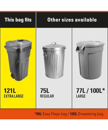 Hefty Garbage Bags Ultra Strong Extra Large 140 Litres Black Drawstring Arm & Hammer odour neutralizer 12 Bags - Buy Online on GoSupps.com