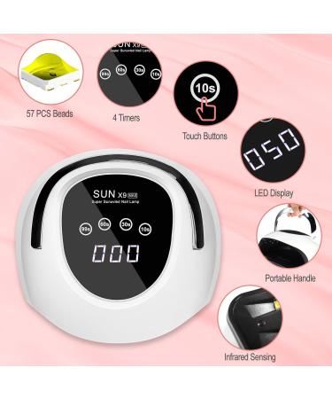 2024 Latest Upgrade UV Nail Lamps 220W UV Lamps for Gel Nails Professional Faster Nail Dryer with 4 Timers Touch Screen Automatic Sensor Portable Handle Nail Art Light Tools for Curing Nail Polish Off White - Buy Online on GoSupps.com