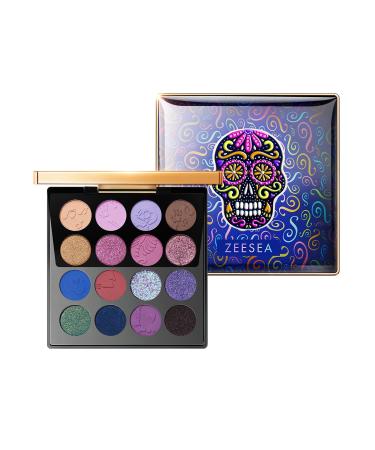 ZEESEA The British Museum Egypt Collection Eyeshadow Shimmer Matte Glitter 16 Colors Eyeshadow Palette (#09 Crystal Skull)