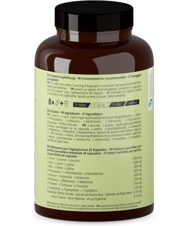 Buy EAA Capsules - Vegan High-Dose 750mg | 8 Essential Amino Acids - 360 Mega Caps | EAAS 6000 Amino Acid Complex - Protein Supplement | Neutral 313g - Buy Online on GoSupps.com