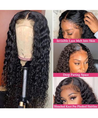 TOPREM 22 Inch Deep Wave Lace Front Human Hair Wig for Black Women - 150% Density, Pre Plucked with Baby Hair - Glueless 4x4 Lace Closure - Buy Online on GoSupps.com