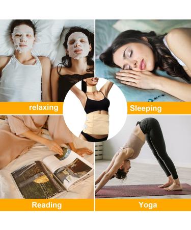Reusable Casting Oil Pack Massage Belt Set - Stretchy Adhesive Leak-Proof TPU for Neck & Belly (Khaki) - Best International Shipping - Buy Online on GoSupps.com