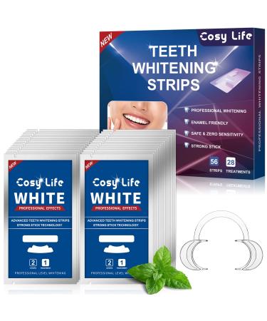 56 Strips Teeth Whitening Strips - 28 Treatments Teeth Whitening Kit for Teeth Sensitive White Strips for Teeth Whitening Dental Whitener Remove Teeth Stains Non-Slip Whitening Strips