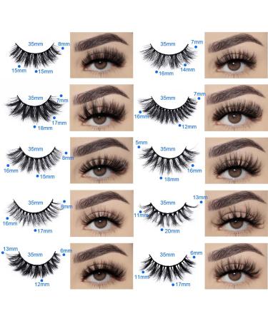 FARRED Wholesale Fluffy Dramatic Bulk Lashes Mix 10 Styles 30 pairs Pack - Volume Faux Mink Eyelash Thick 8D Fake Lash Short Natural Look Eyelashes - Buy Online on GoSupps.com