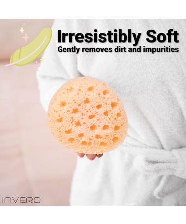 Invero Set of 4 Soft Luxury Body Bath Sponges - Perfect Body Scrub Bathing Sponge for Relaxing Exfoliating Massaging or Cleansing Skin - Ideal for Adults and Children - Buy Online on GoSupps.com
