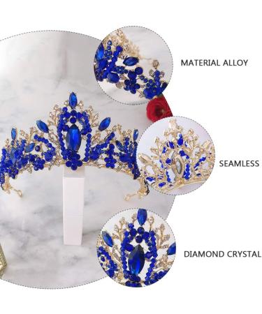 FRCOLOR Tiara Crown Crystal Silver Headband Diamond Bridal Headdress Wedding Prom Crown Hair Accessories Blue for Women Girl Birthday Wedding Christmas Party Favor Ornaments - Buy Online on GoSupps.com