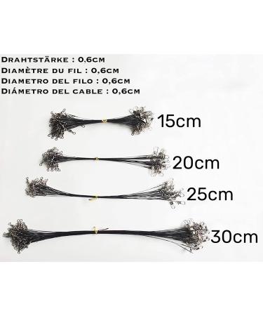 Piscorush 50 Fishing Wire Leaders - Nylon Coated Stainless Steel 25cm - Premium Fishing Accessories (50 Pack) - Perfect for International Shipping - Buy Online on GoSupps.com