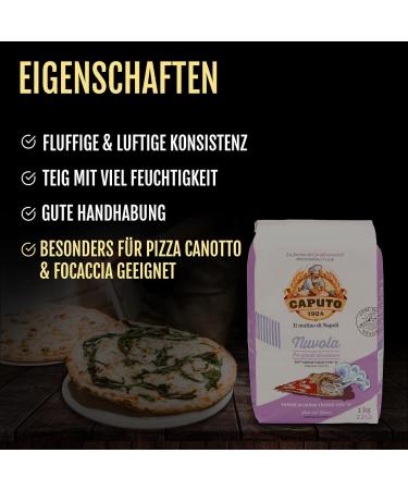 Buy DELICRET - 6x1kg Caputo Nuvola Pizza Flour | Authentic Recipe & Rising Tips | Type 0 | Fast International Shipping - Buy Online on GoSupps.com