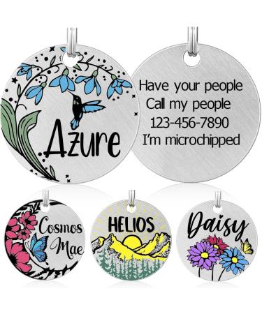 Colored dog brands with engraving personalized dog brand made of stainless steel engraved dog pendants with name animal brand for dogs and cats dog name signs for collar (snow solotus)