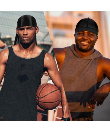 ASKNOTO 6-Piece Silky Durags with Long Tail + 2 Satin Wave Caps for Men | 360 Waves - Buy Online on GoSupps.com