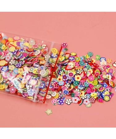 Rongweiwang 1000pcs 3D Polymer Clay Nail Art Discs - Star Flower Fruit Slices for Spring Manicure Decoration - Buy Online on GoSupps.com