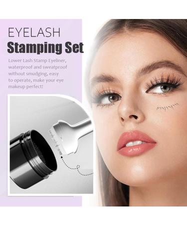 Lower Lash Stamp 2-in-1 Waterproof Eyeliner and Lower Eyelash Stamp Set Reusable Dual Head Quick Eye Makeup Tool with Ink (Brown) - Buy Online on GoSupps.com