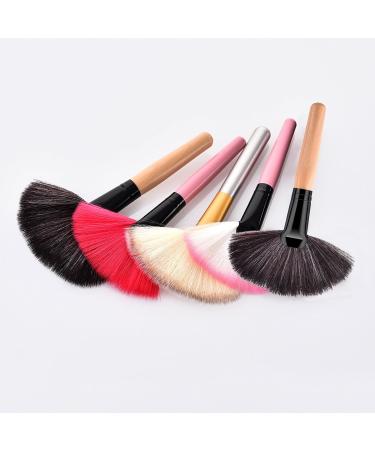 Practical Fan Makeup Brush Collection For Women Girls Blending Synthetic Bristles Eyeshadow Brush Face Cosmetic Brown and Black Hair - Buy Online on GoSupps.com