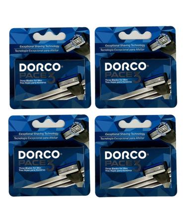 Dorco Pace 3 - Three Razor Blade Shaving System- Value Pack - 16 Cartridges (No Handle) 16 Count (Pack of 1)