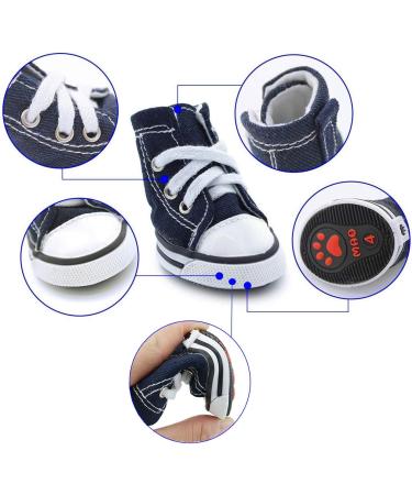 abcGoodefg Pet Dog Shoes | Puppy Canvas Sport Sneaker Boots | Outdoor Nonslip Causal Rubber Sole Shoes for Small Dog - Dark Blue - Buy Online on GoSupps.com