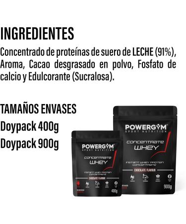  Powergym POWERGYM | Whey Protein Concentrate Chocolate Flavor 400g Whey Protein for Muscle Building | Fast Post-Workout Recovery Protein for Muscle Mass Increase - Buy Online on GoSupps.com