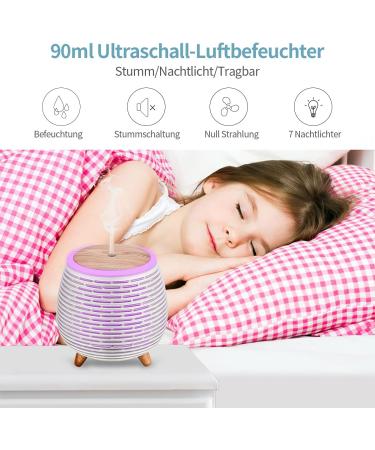 CCKeyin Aroma Diffuser 90ml - Mini Essential Oil Atomizer Humidifier with Adjustable Fog Mode & Auto Shut-Off - 7 Color LED Light - Waterless Safe - Buy Online on GoSupps.com