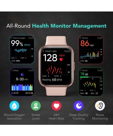 SKG Smart Watch V7 Pro Pink | Bluetooth Call, Fitness Tracker with Alexa Built-in, IP68 Waterproof, Heart Rate Monitor | 1.69 Smartwatch for Men and Women - Buy Online on GoSupps.com