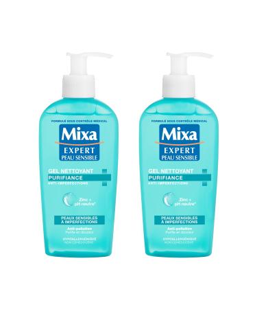 Mixa Expert Sensitive Skin - Anti-Imperfections Soap-Free Cleansing Gel - 200 ml - Pack of 2