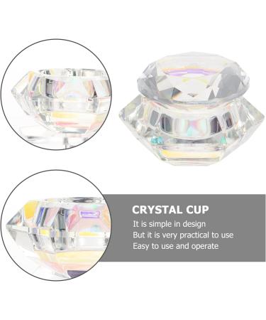 Housoutil Nail Art Crystal Cup Nail Art Liquid Cup Nail Art Tools Dappen Dishes Container with Lid Dappen Dish with Lid Nail Liquid Bowl Clear Container with Ring White Crystal Acrylic Glass - Buy Online on GoSupps.com