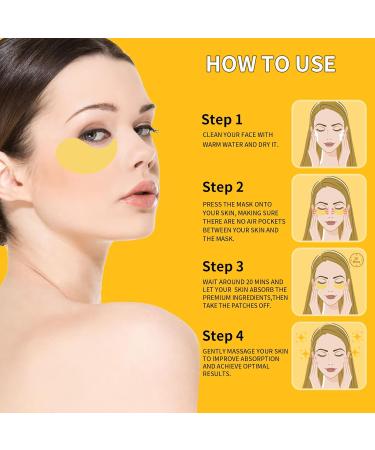 24K Gold Eye Masks for Dark Circles & Puffiness - 70PCS Under Eye Patches with Caffeine Hyaluronic Acid & Peptides for Eye Bags Treatment - Premium Skincare - Buy Online on GoSupps.com